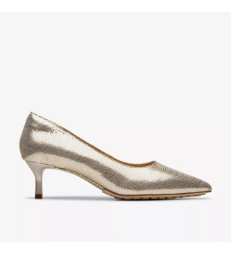 Clarks Sapatos Adela Court em pele dourada