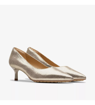 Clarks Sapatos Adela Court em pele dourada