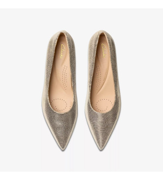 Clarks Sapatos Adela Court em pele dourada