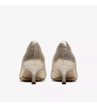 Clarks Sapatos Adela Court em pele dourada