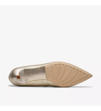 Clarks Sapatos Adela Court em pele dourada