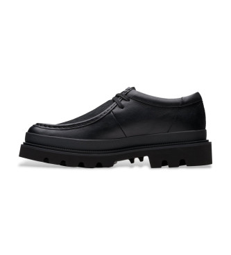 Clarks Badell Seam Leather Shoes noir