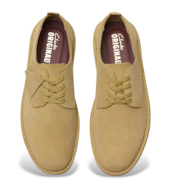 Clarks Scarpe Desert Rock Lo in pelle gialla