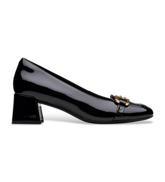Clarks Nyta45 Court sapatos de couro preto