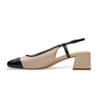Clarks Nyta45 Sling sapatos de couro bege