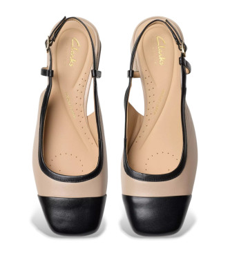 Clarks Nyta45 Sling sapatos de couro bege