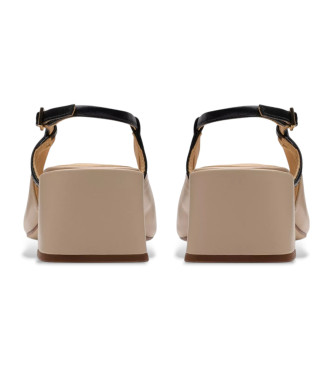 Clarks Nyta45 Sling sapatos de couro bege