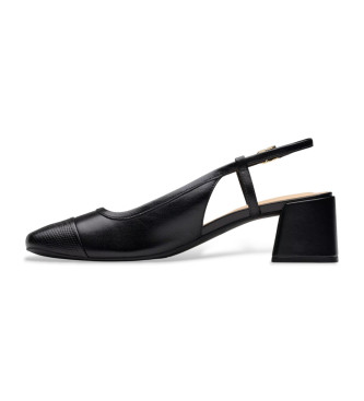 Clarks Nyta45 Sling sapatos de couro preto