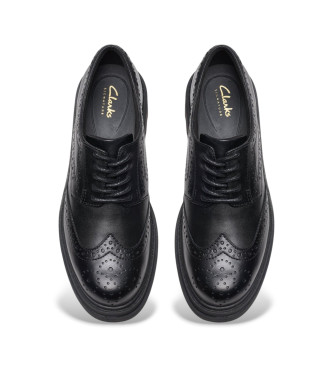 Clarks Orinoco3 Derby usnjeni čevlji črne barve