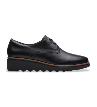Clarks Sharon Rae leather shoes black