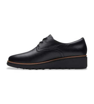 Clarks Sharon Rae leather shoes black