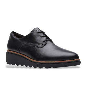 Clarks Sharon Rae leather shoes black