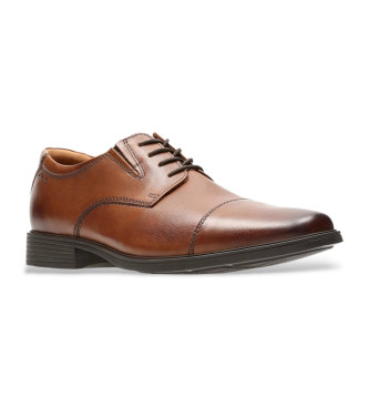 Clarks Tilden Cap brown leather shoes