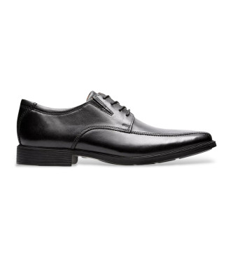 Clarks Tilden Walk sapatos de couro preto