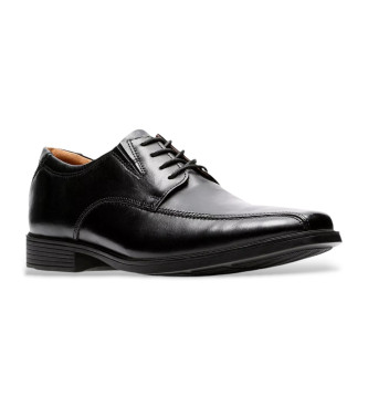 Clarks Tilden Walk sapatos de couro preto