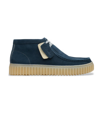 Clarks Torhill Hi leren schoenen blauw