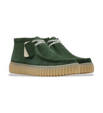 Clarks Torhill Hi Leather Shoes green