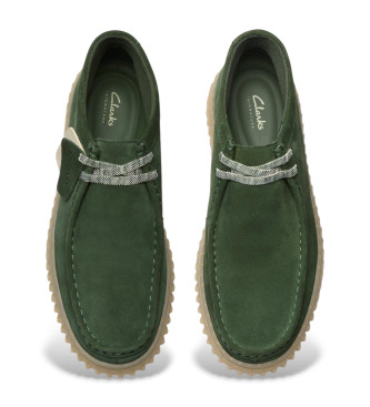 Clarks Torhill Hi Leren Schoenen groen