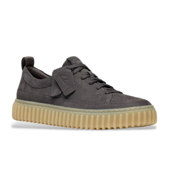 Clarks Chaussures en cuir gris fonc Torhill Lace