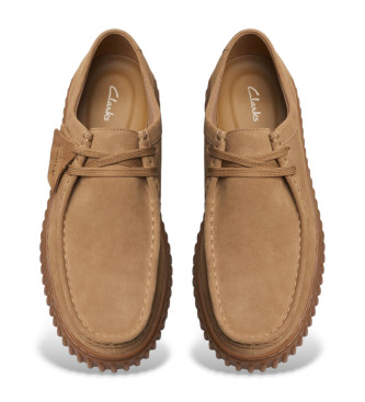 Clarks Usnjeni čevlji Torhill Lo brown