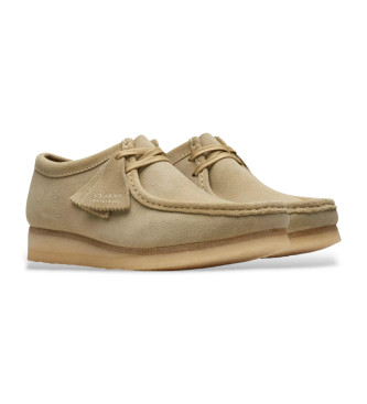 Clarks Wallabee beige leather shoes