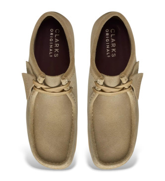 Clarks Wallabee beige leather shoes