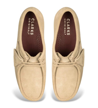 Clarks Scarpe Wallabee in pelle beige