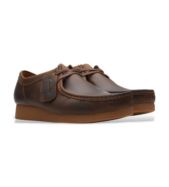 Clarks Braune Wallabee Evo Lederschuhe