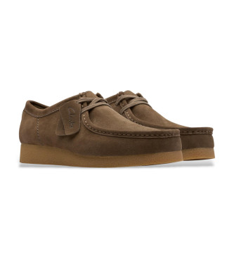Clarks Wallabee EVO loafers i ruskind brun gr�nlig brun