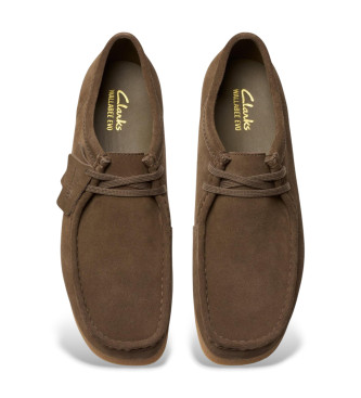 Clarks Wallabee EVO loafers i ruskind brun gr�nlig brun