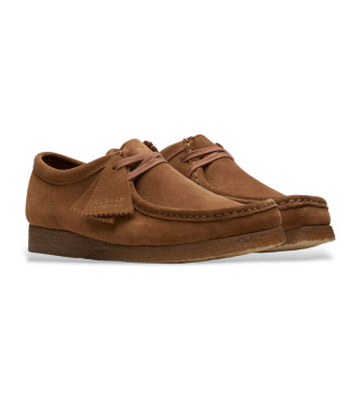 Clarks Sapatos de couro Wallabee castanhos