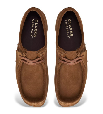 Clarks Sapatos de couro Wallabee castanhos