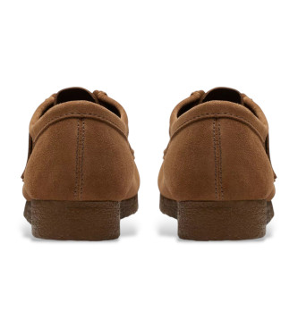 Clarks Sapatos de couro Wallabee castanhos