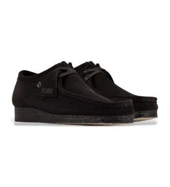 Clarks Sapatos de couro Wallabee pretos