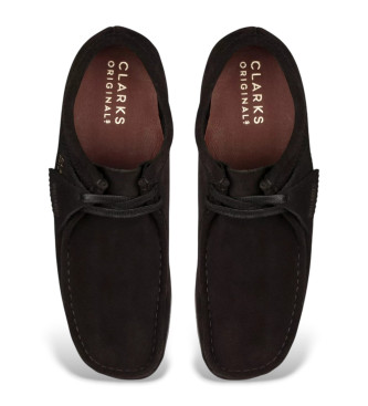 Clarks Sapatos de couro Wallabee pretos