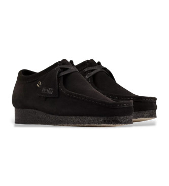 Clarks Sapatos de couro Wallabee pretos