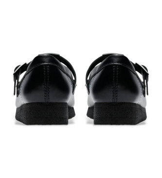 Clarks Wallabee T Bar usnjeni čevlji črni