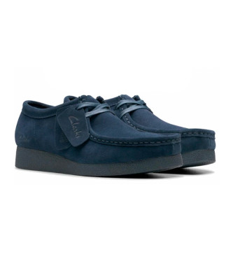 Clarks Chaussures en cuir bleu marine Wallabeeevosh