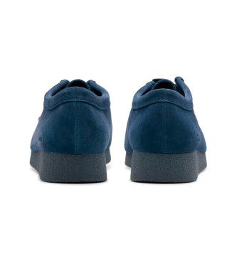 Clarks Sapatos de couro da marinha Wallabeeevosh