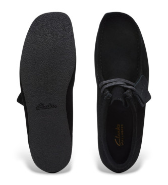 Clarks Sapatos de couro preto Wallabeeevosh