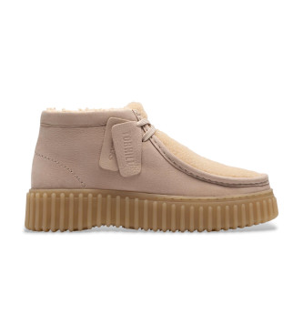 Clarks Torhill Moss beige leather shoes