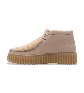 Clarks Torhill Moss beige leather shoes