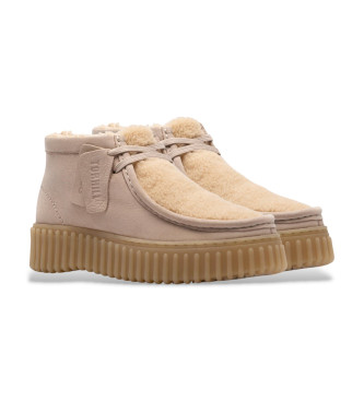 Clarks Torhill Moss beige leather shoes