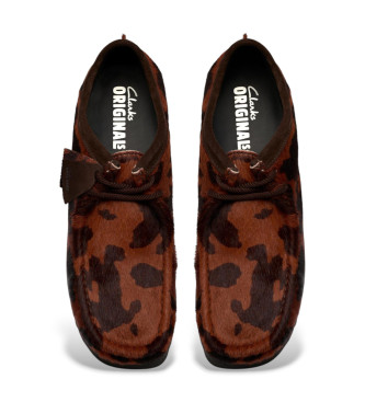 Clarks Braune Wallabee-Lederschuhe