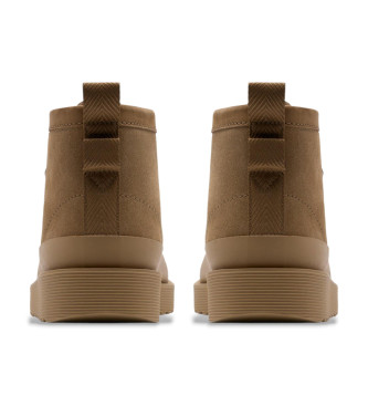 Clarks Braune Wallabee FTR2 Hi Hi Lederschuhe