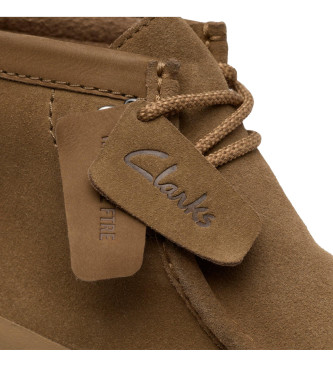 Clarks Braune Wallabee FTR2 Hi Hi Lederschuhe