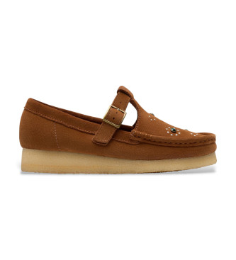 Clarks Wallabee T Bar shoes brown