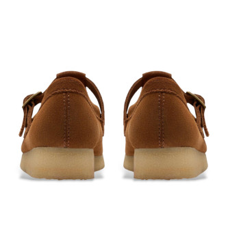 Clarks Wallabee T Bar shoes brown
