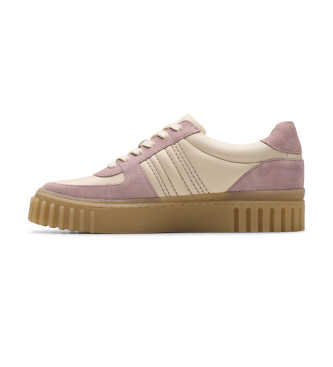 Clarks Sneakers in pelle Mayhill Lace color lilla e beige