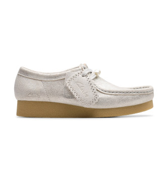 Clarks Skórzane buty WallabeeE VOS w kolorze srebrnym